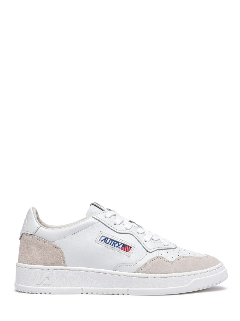 Autry Total White Low-Top Sneakers With Leather And Suede Accents