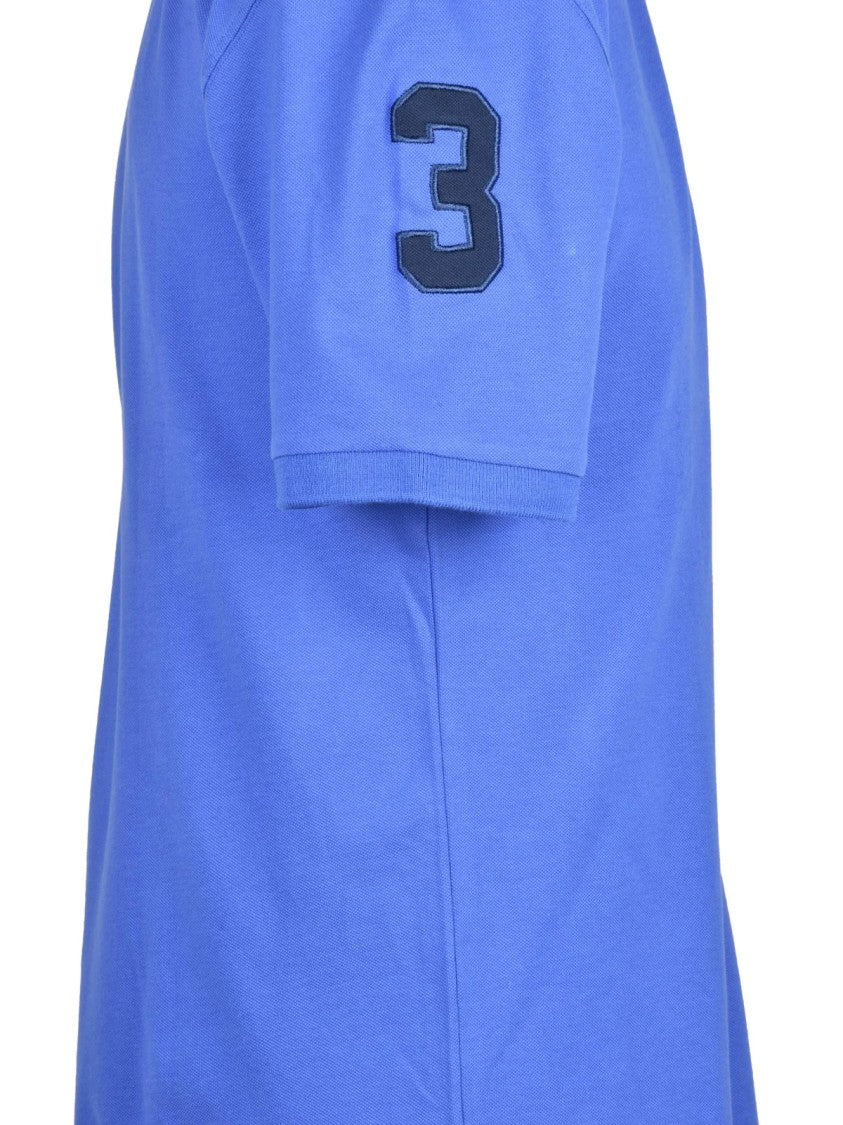 La Martina Blue Cotton-Blend Stretch Polo Shirt