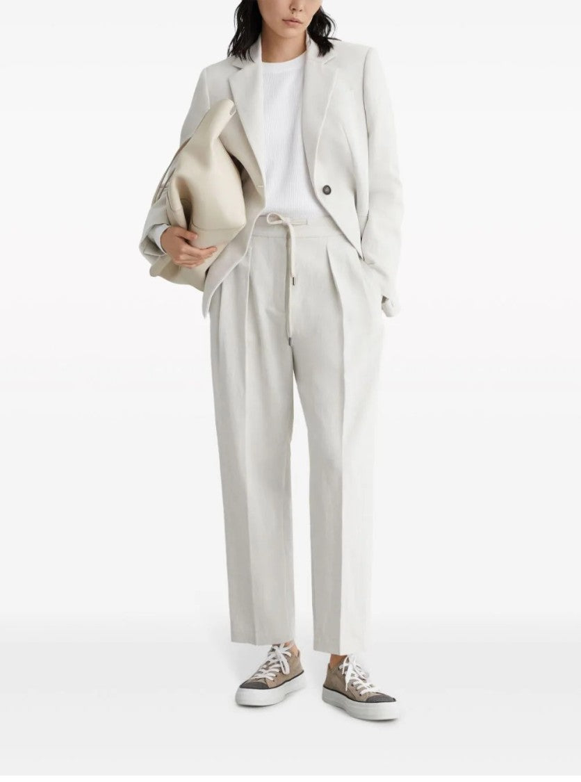 Brunello Cucinelli Relaxed-Fit Trousers With High Waist And Drawstring Closure