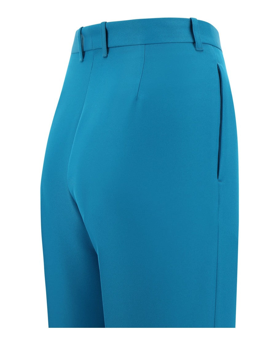 Balenciaga Pleated Flared Trousers With Concealed Closure