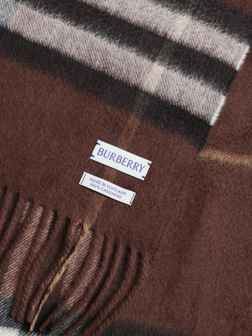 Burberry Classic Check Patterned Brown Burberry Scarf