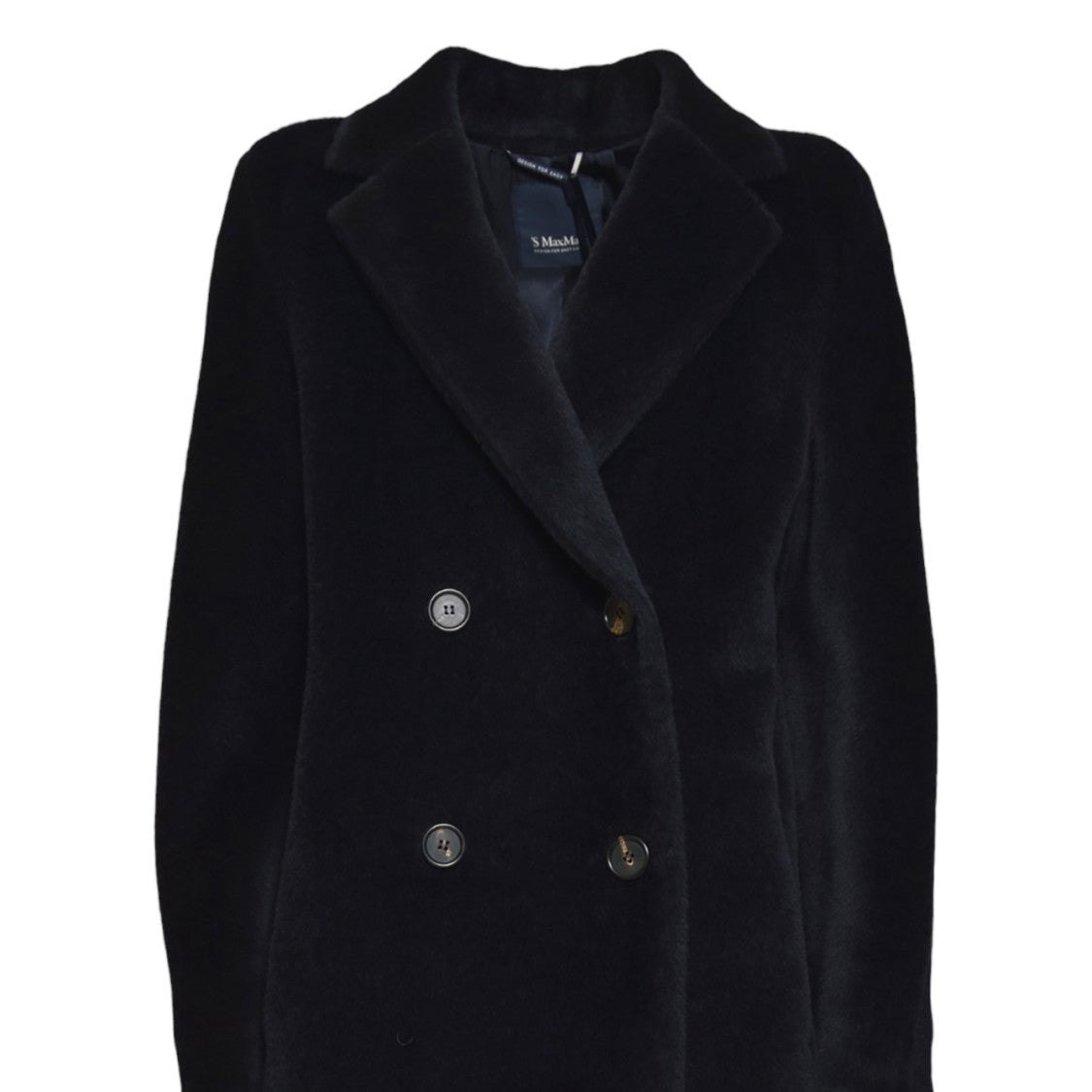 Max Mara Double-Breasted Plush Coat With Classic Lapel