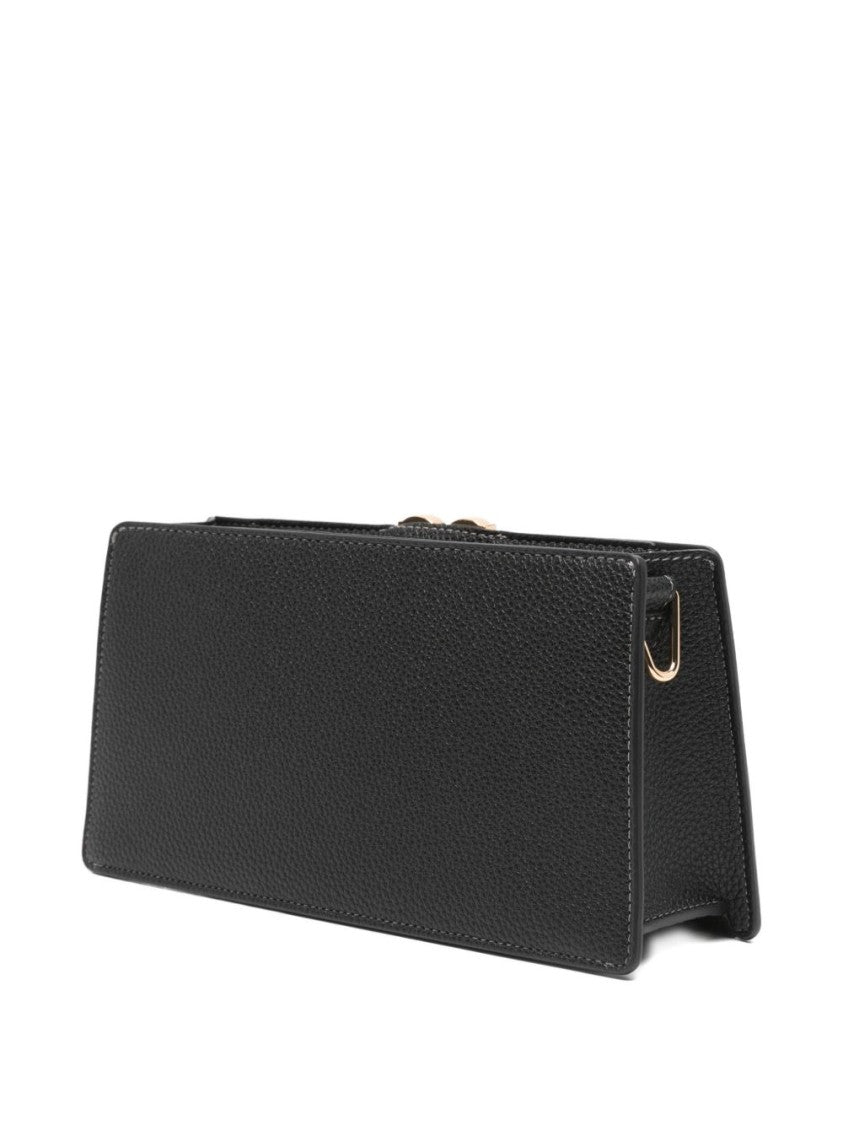 Love Moschino Textured Shoulder Bag With Gold Emblem Detail