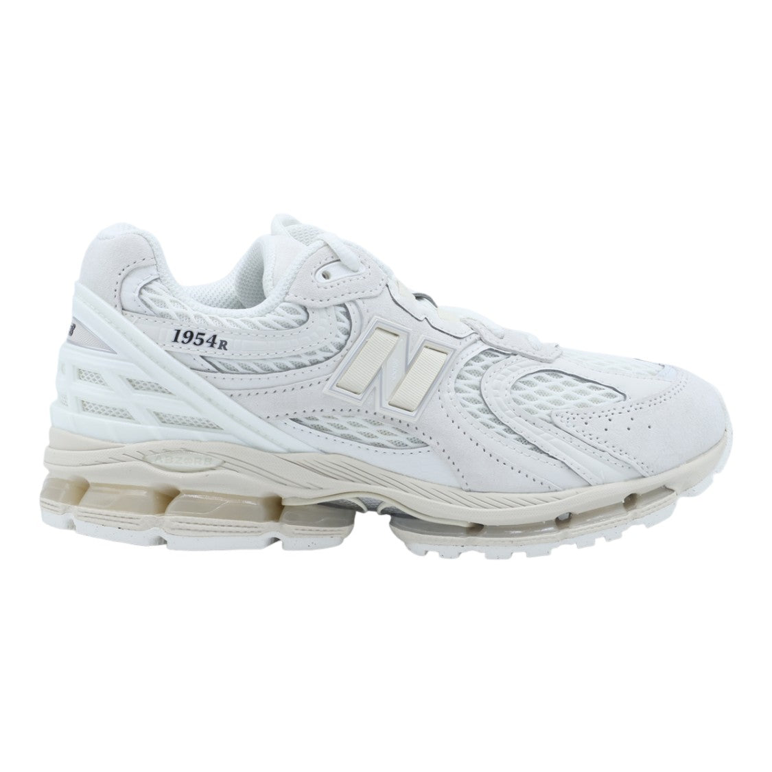 New Balance Layered White Sneakers With Chunky Sole And Logo Detail