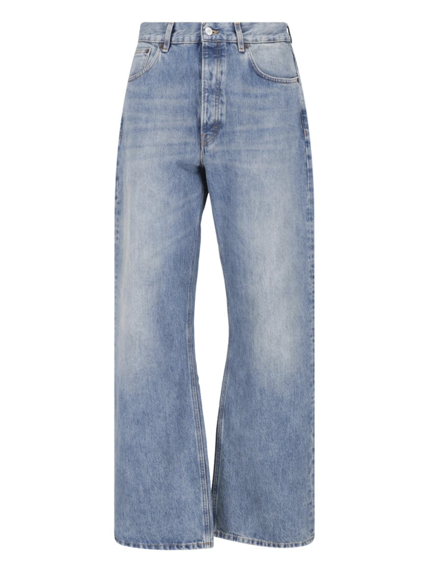 Jeanerica Blue Distressed Five-Pocket Straight-Leg Jeans