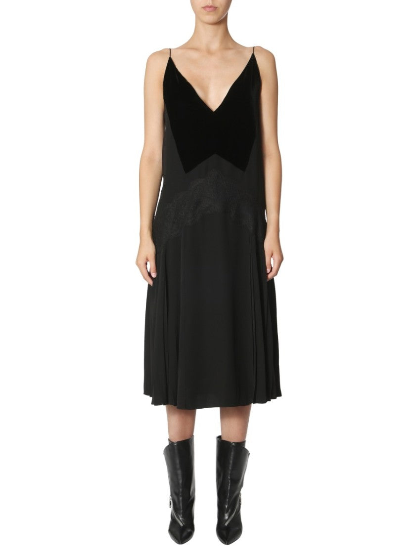 Givenchy Midi Dress With Velvet Neck Detail
