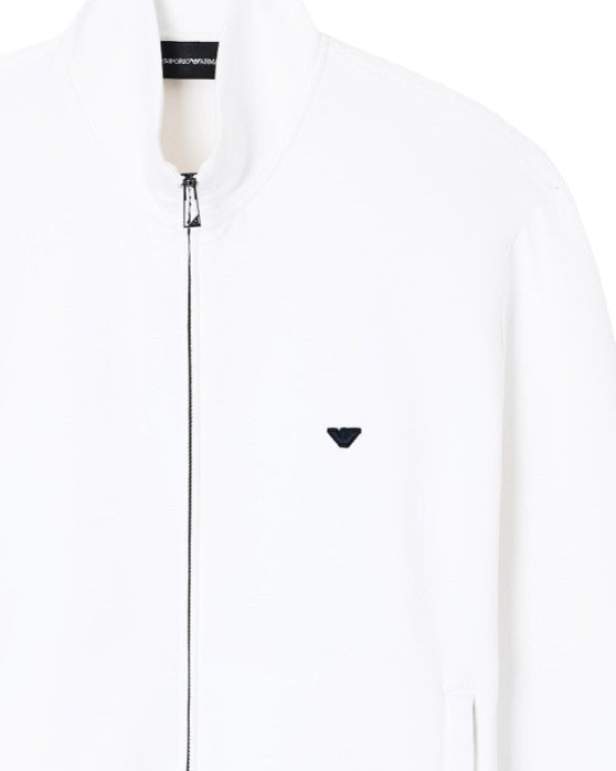 Emporio Armani Double Jersey Sweatshirt With Micro Eagle Embroidery