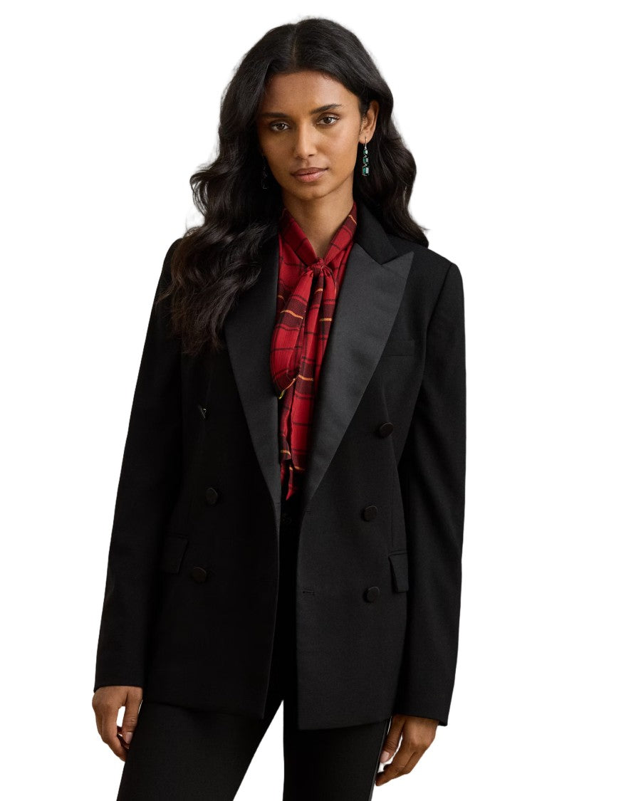 Lauren Ralph Lauren Double-Breasted Blazer With Satin Lapels