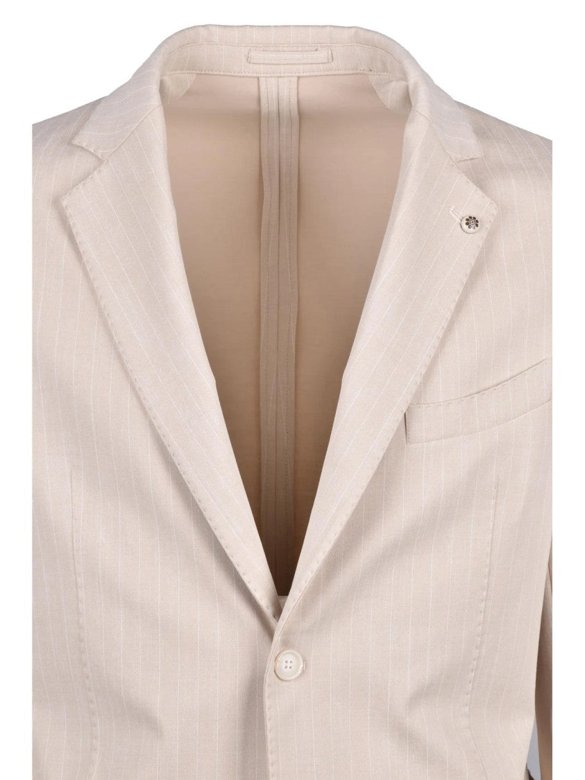 Luca Bertelli Beige Cotton Polyamide Elastane Jacket