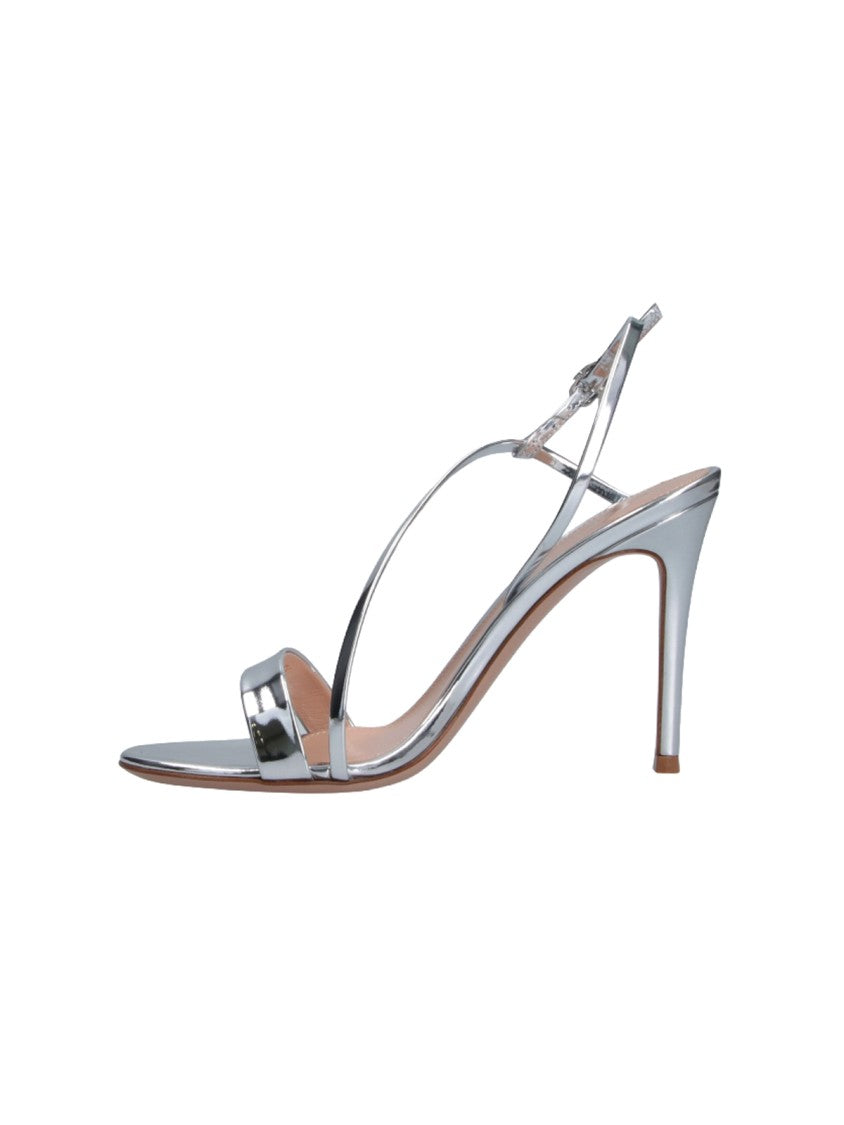 Gianvito Rossi Silver Manhattan 95 Stiletto Sandals