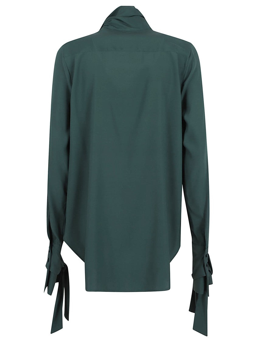Ermanno Scervino Silk Blouse With Tied Bow Detail