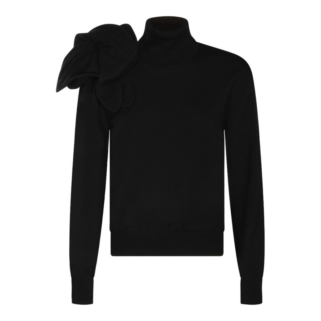 Moschino Sculptural Bow Detail Black Sweater