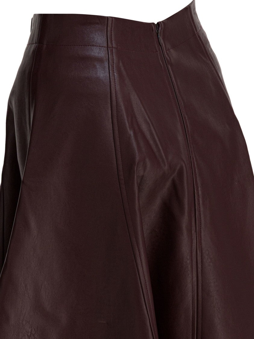Thelaurent Flared Bordeaux Skirt With Structured Panels