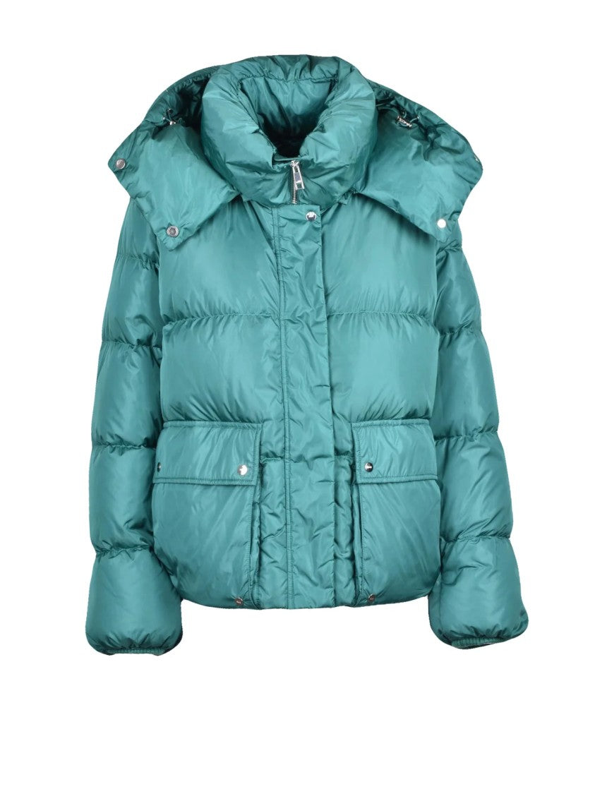Add Short Padded Down Jacket With Detachable Hood And Functional Pockets