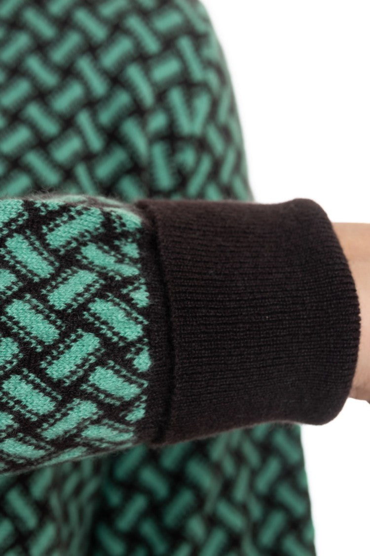 Drumohr V-Neck Cashmere Sweater Biscottino Pattern