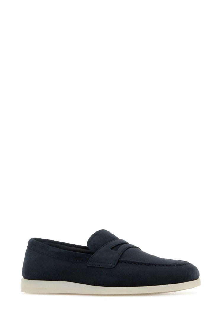 Church's Navy Blue Suede Loafers