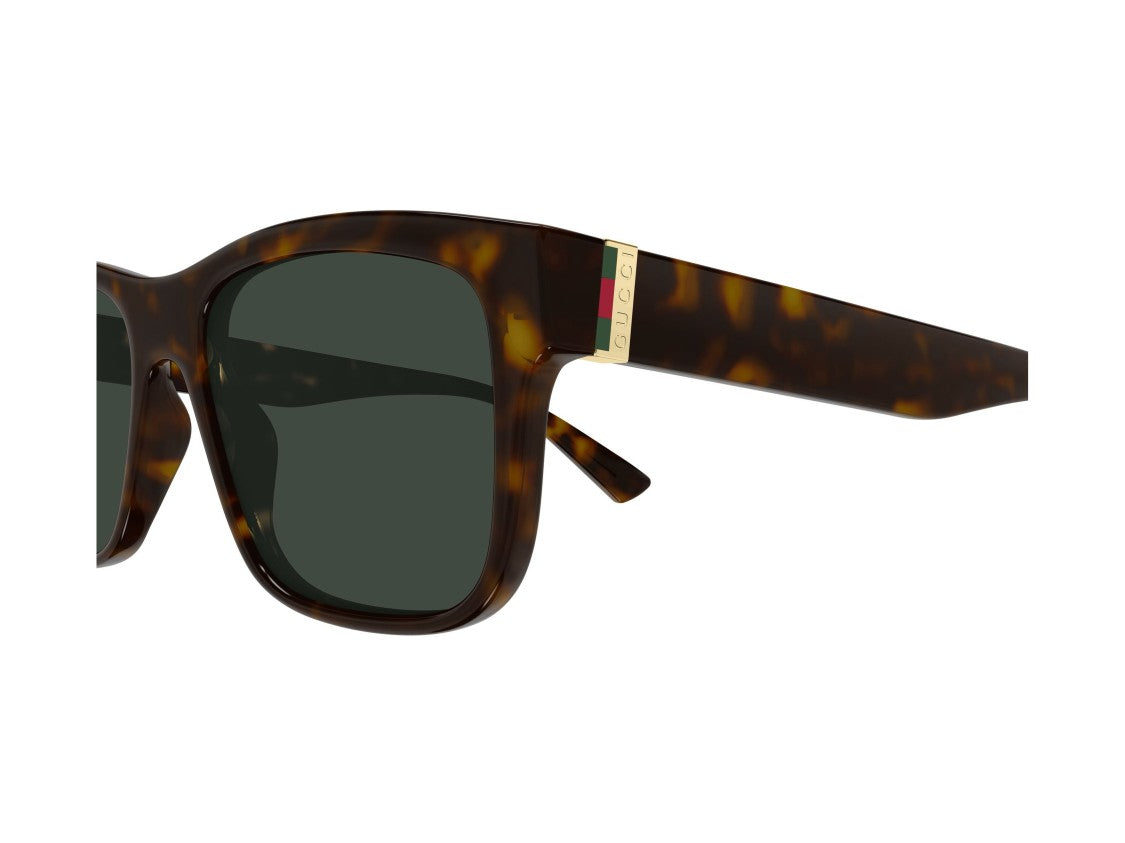 Gucci Gold Green Gg2085s Tortoiseshell Square Sunglasses