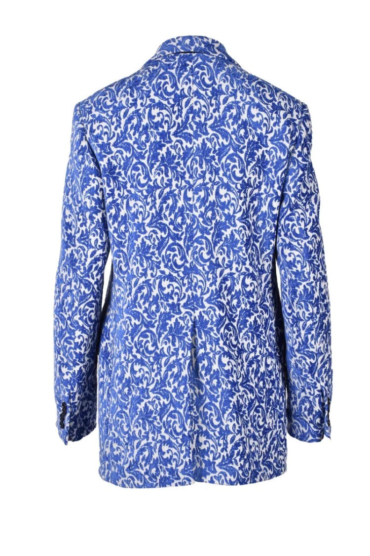 Dries Van Noten White/Blue Velvet Jacket's