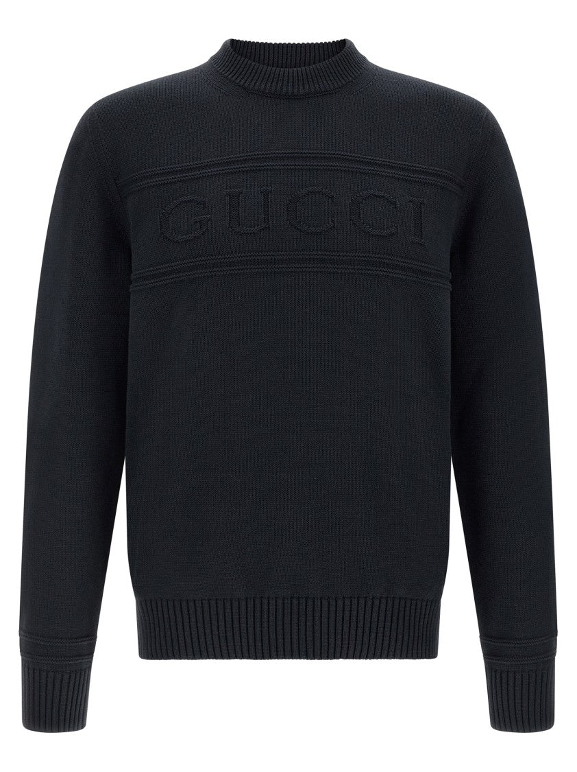 Gucci Textured Intarsia Knit Sweater With Ribbed Cuffs