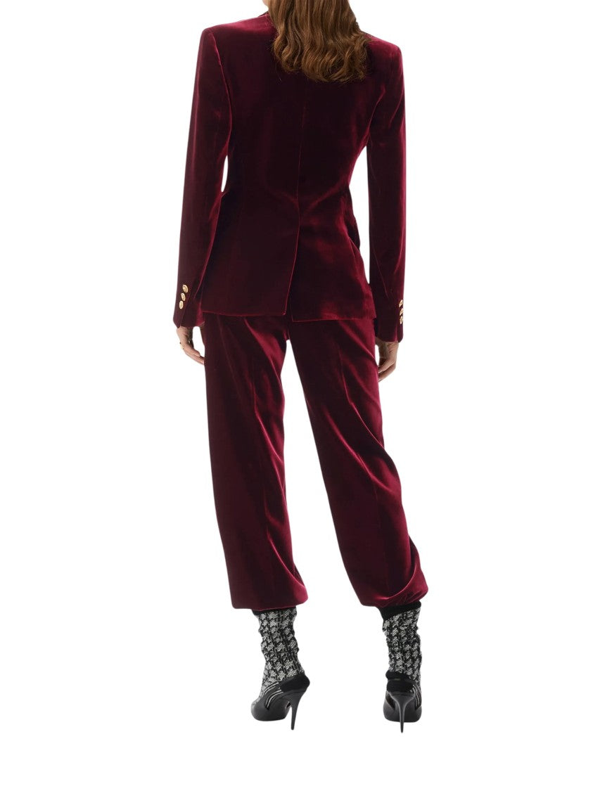 Versace Straight-Leg Viscose Velvet Trousers With Medusa Hardware