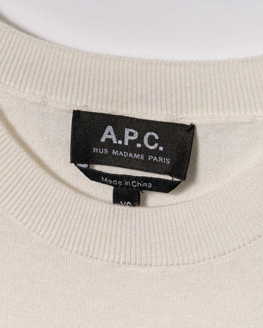 A.P.C. Embroidered Round Neck Top With Cashmere Blend