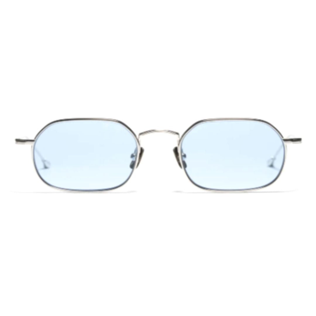 Peter And May Akira Minimalist Titanium Sunglasses With Soft Blue Lenses