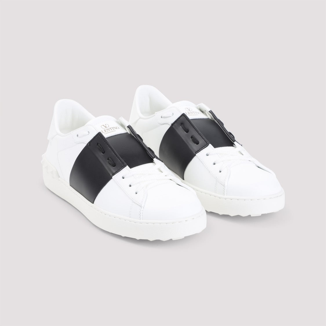 Valentino Garavani Calf Leather Low-Top Sneakers With Bold Strap