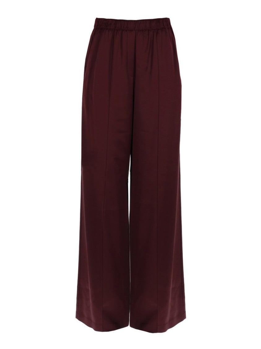 Tory Burch Wide-Leg Vertical Seams Viscose Trousers