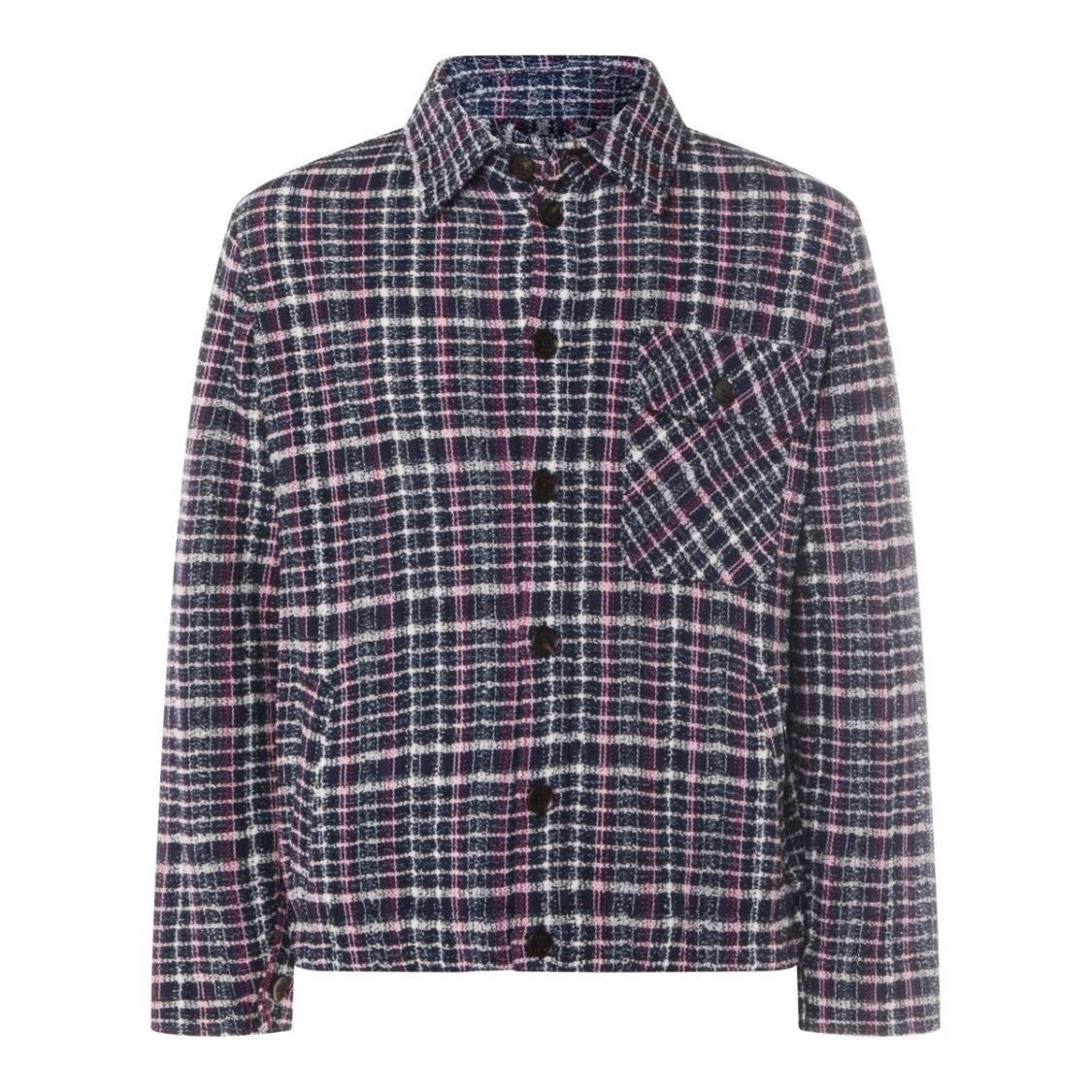Etro Textured Plaid Jacket With Classic Collar And Chest Pocket