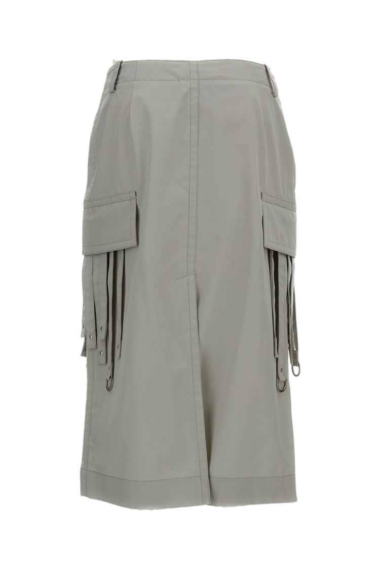 Durazzi Milano Utility-Inspired Cotton Midi Skirt With Cargo Pockets