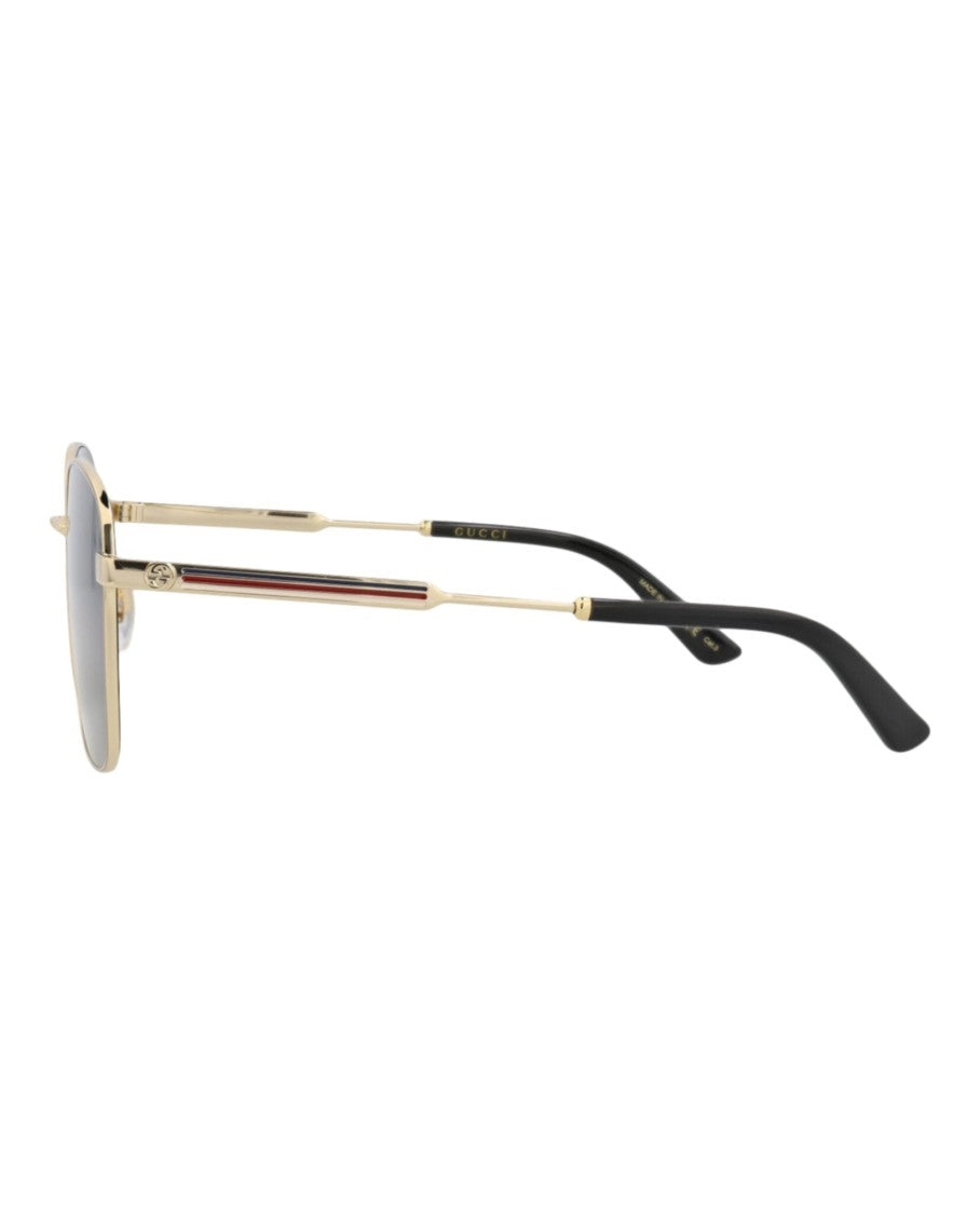 Gucci Square-Frame Metal Sunglasses