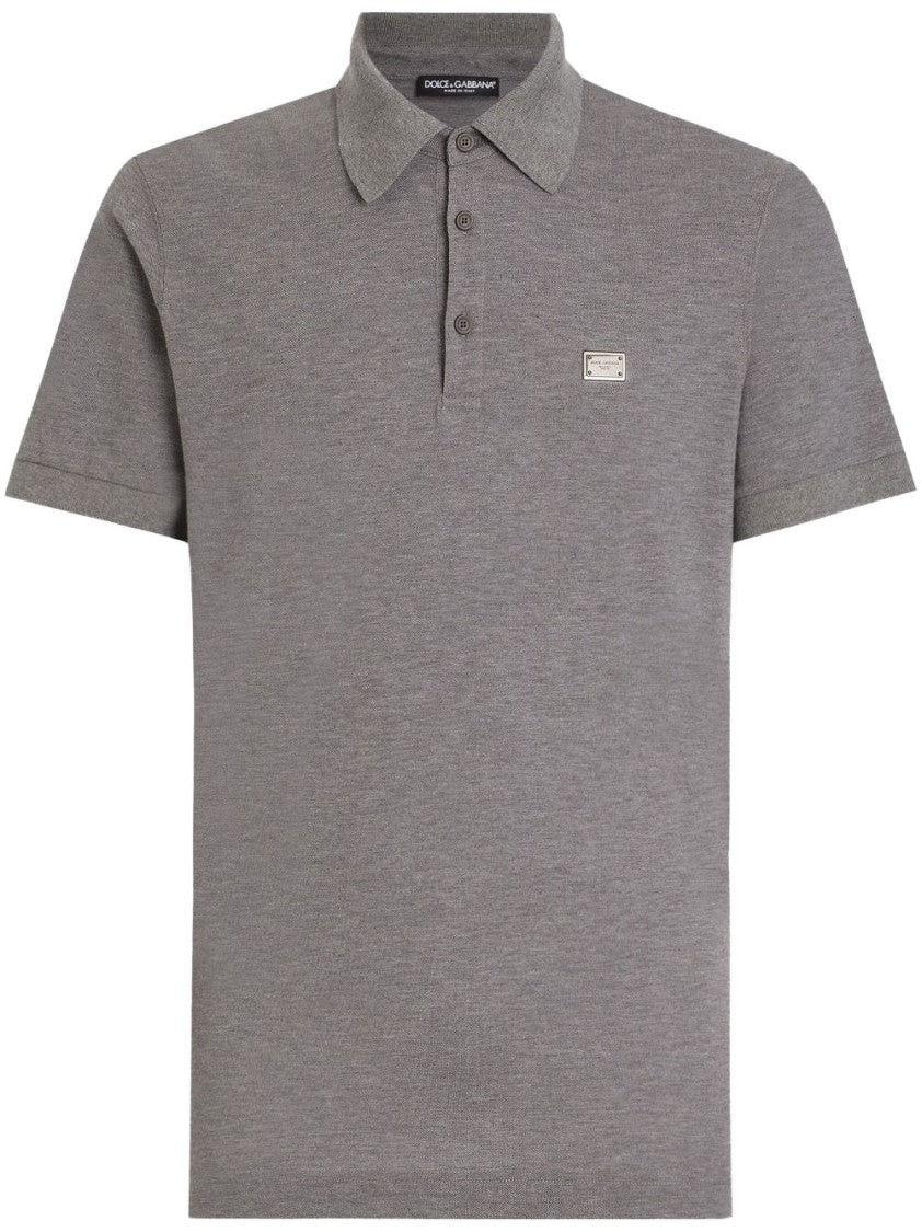Dolce & Gabbana Refined Grey T-Shirt With Classic Collar