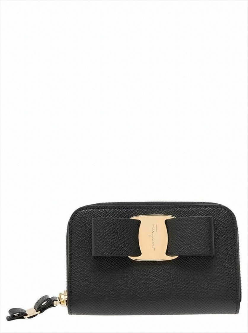 Ferragamo Textured Leather Wallet With Zip-Around Closure