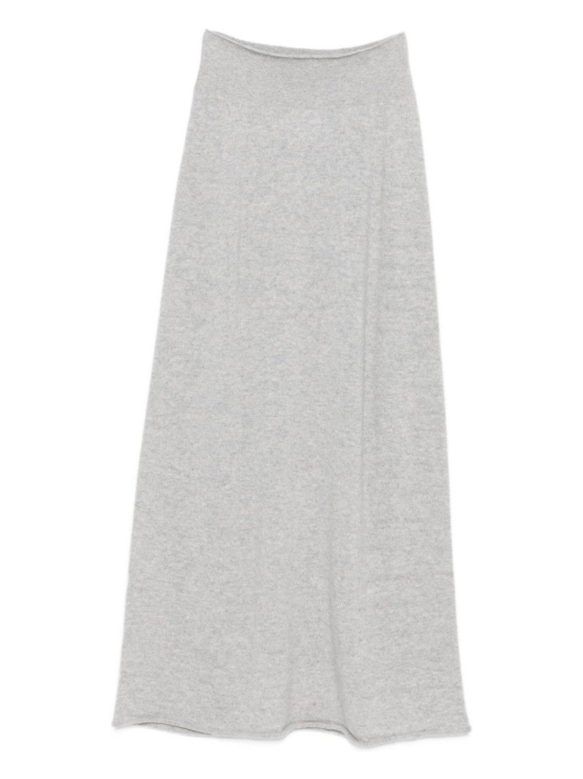 Vanisé Heathered Grey Cashmere Maxi Skirt