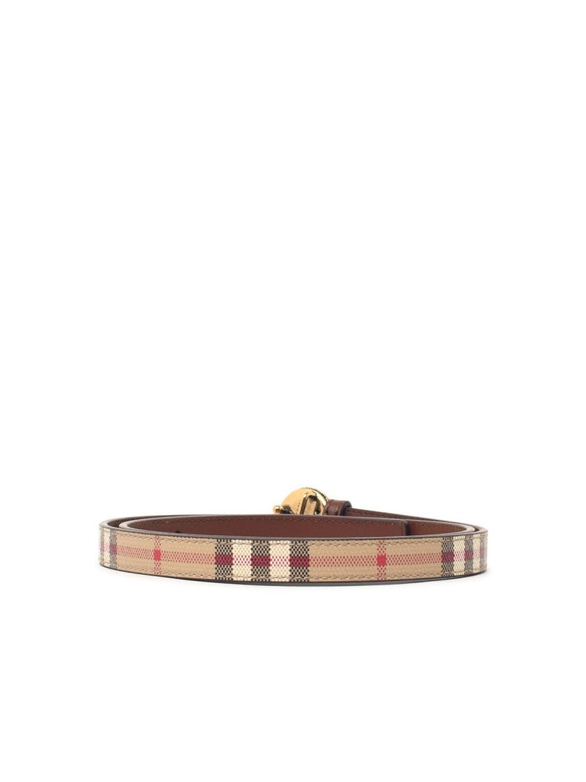 Burberry 'Granulation' Belt In Beige And Brown Leather Blend
