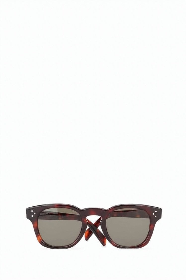 Celine Rectangular Tortoiseshell Acetate Sunglasses