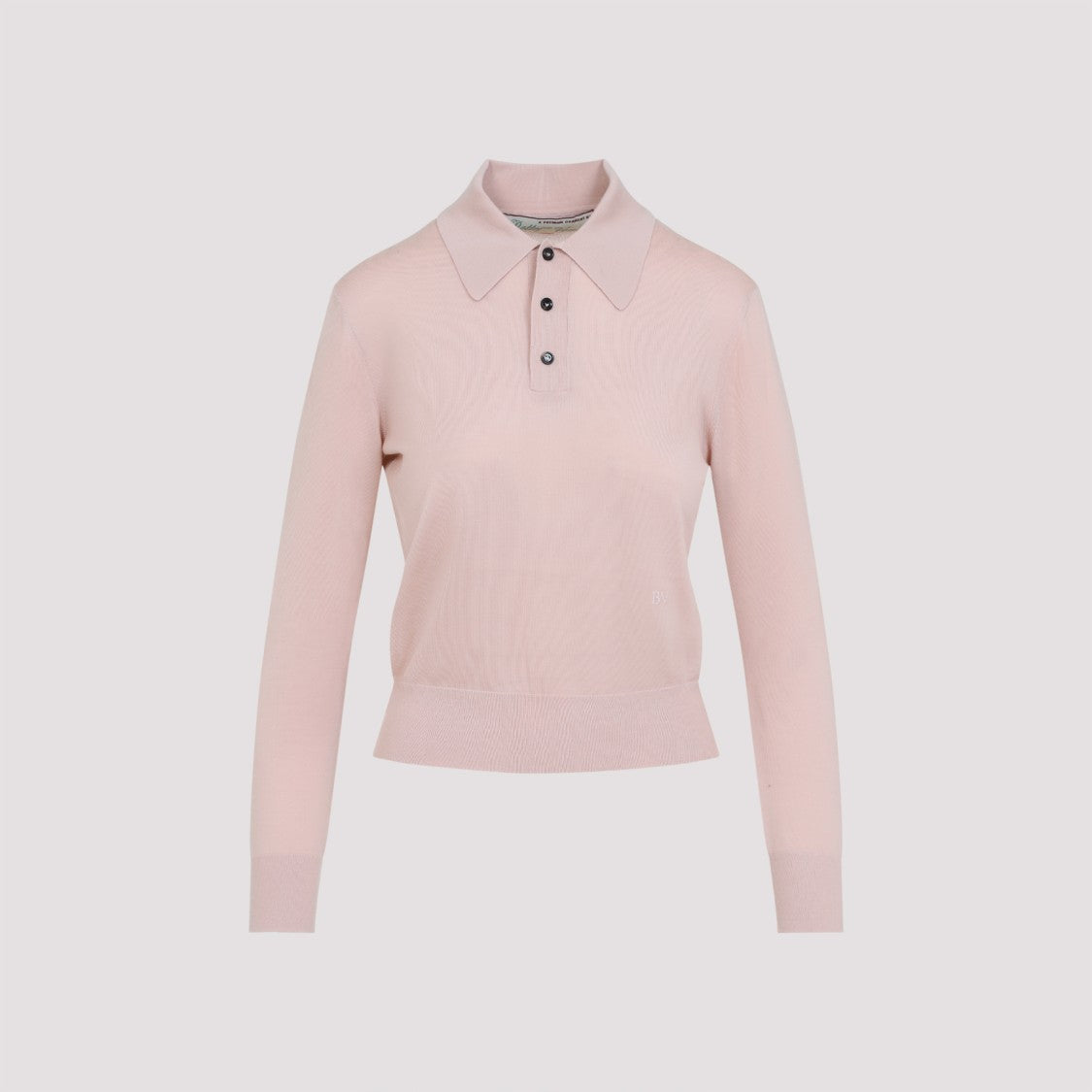 Bottega Veneta Pink Long Sleeve Polo Top