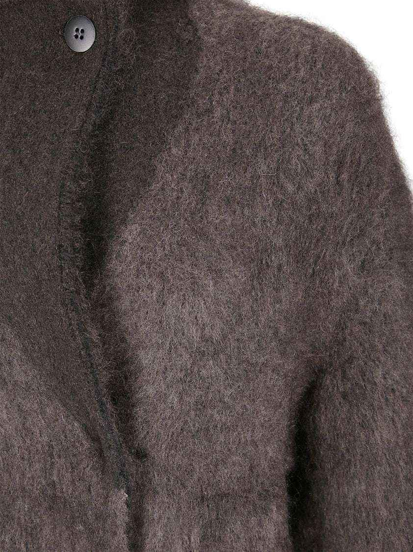 Boboutic Double-Breasted Knit Jacket With Textured Finish