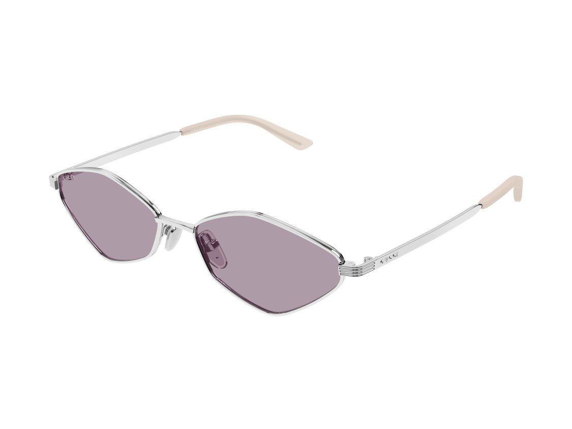 Gucci Gg2222s Silver Tinted Lens Pentagon Sunglasses