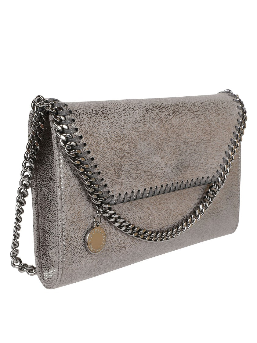 Stella Mccartney Textured Silver Clutch Bag