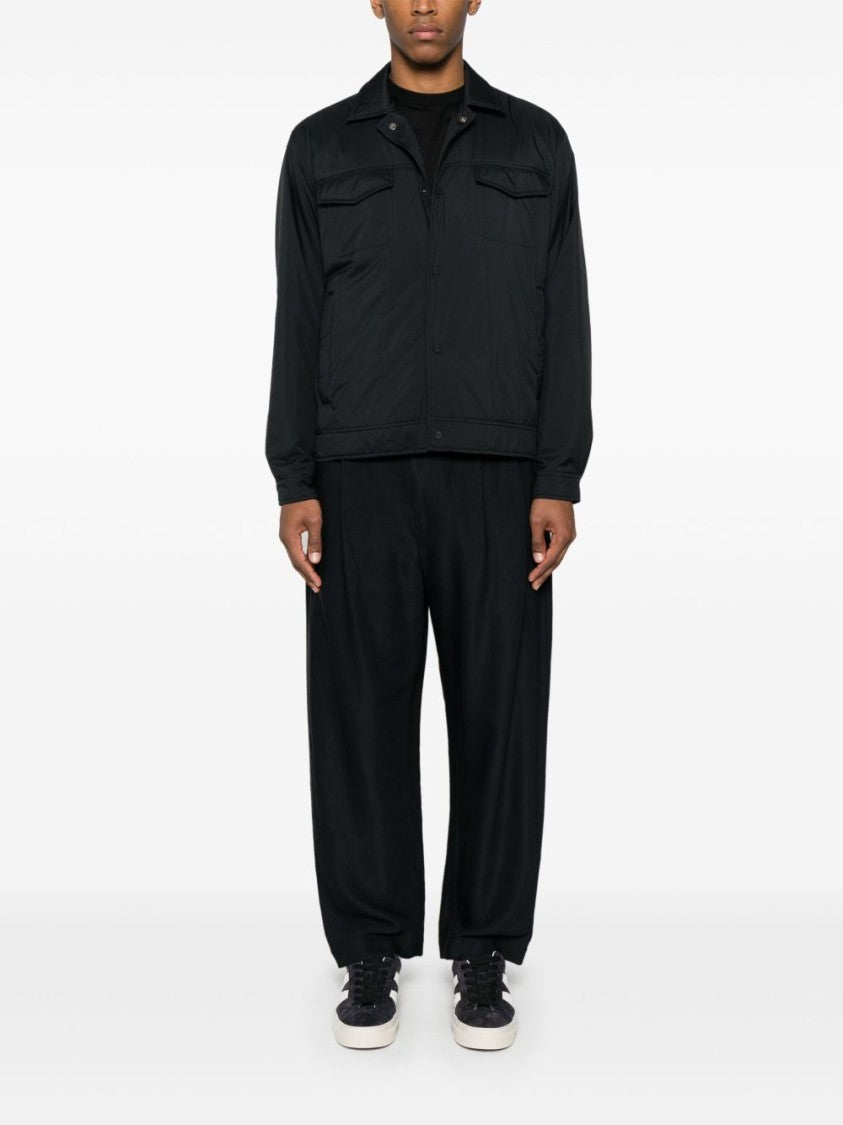 Herno Contemporary Black Shirt With Classic Collar