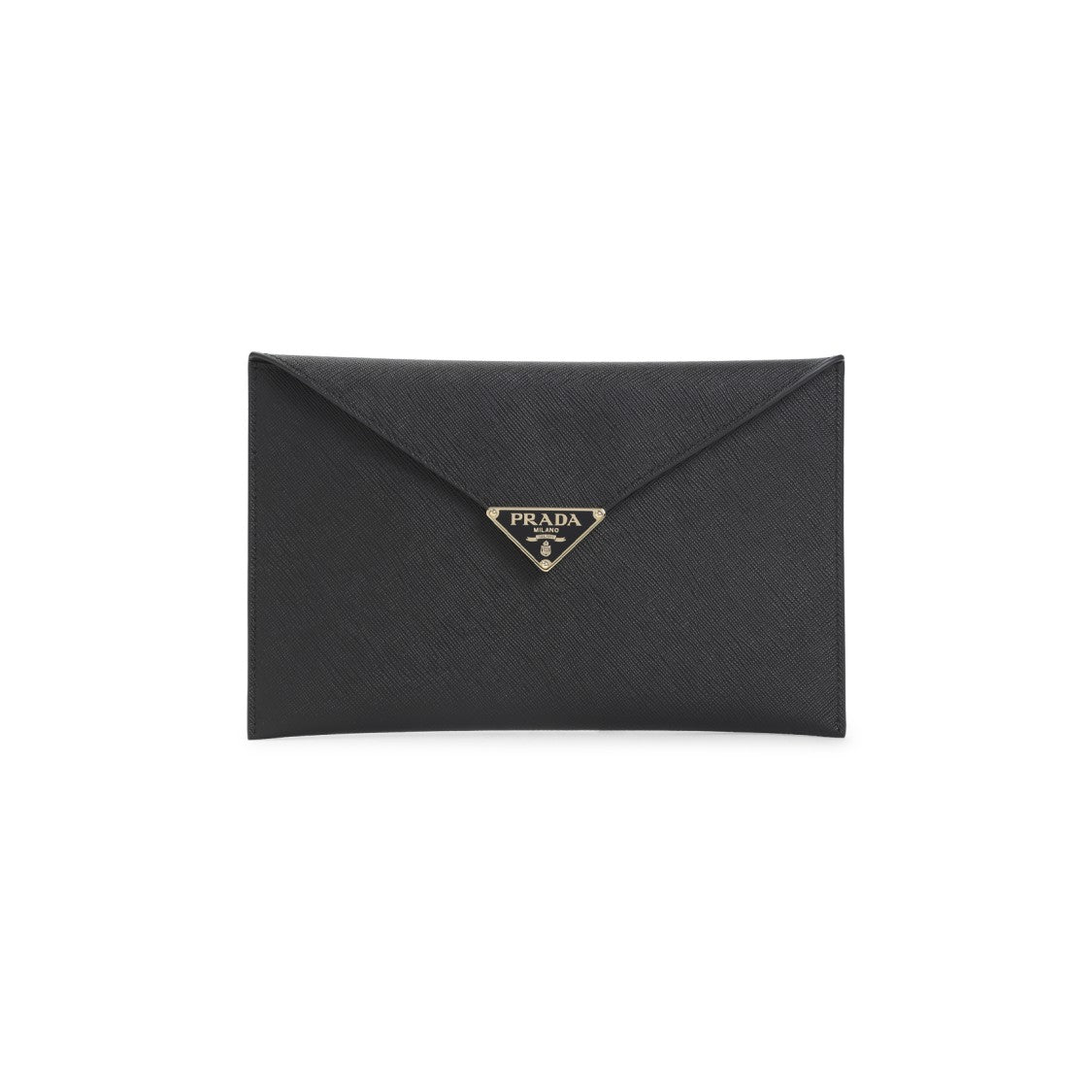 Prada Textured Black Calf Leather Clutch