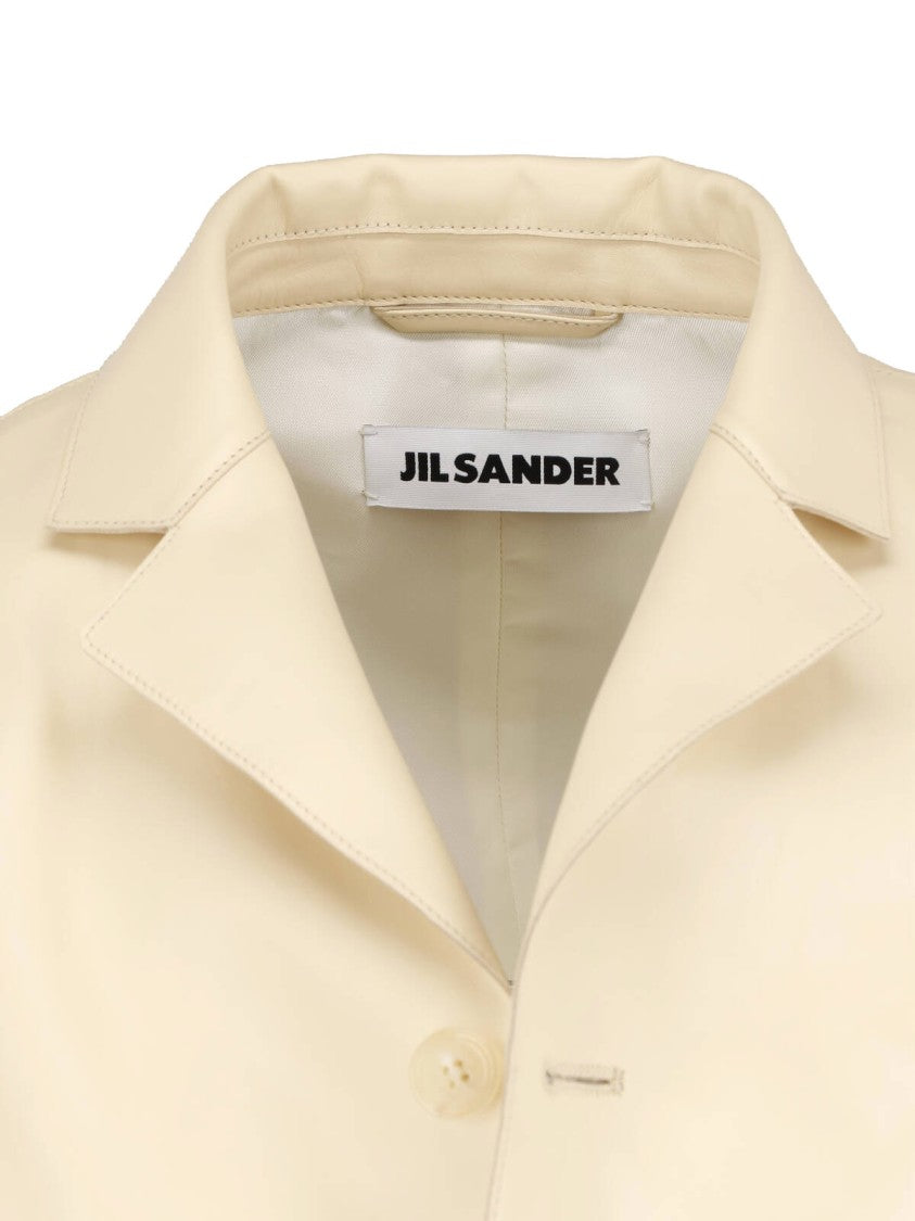 Jil Sander Cream Minimalist Boxy Classic Collar Jacket