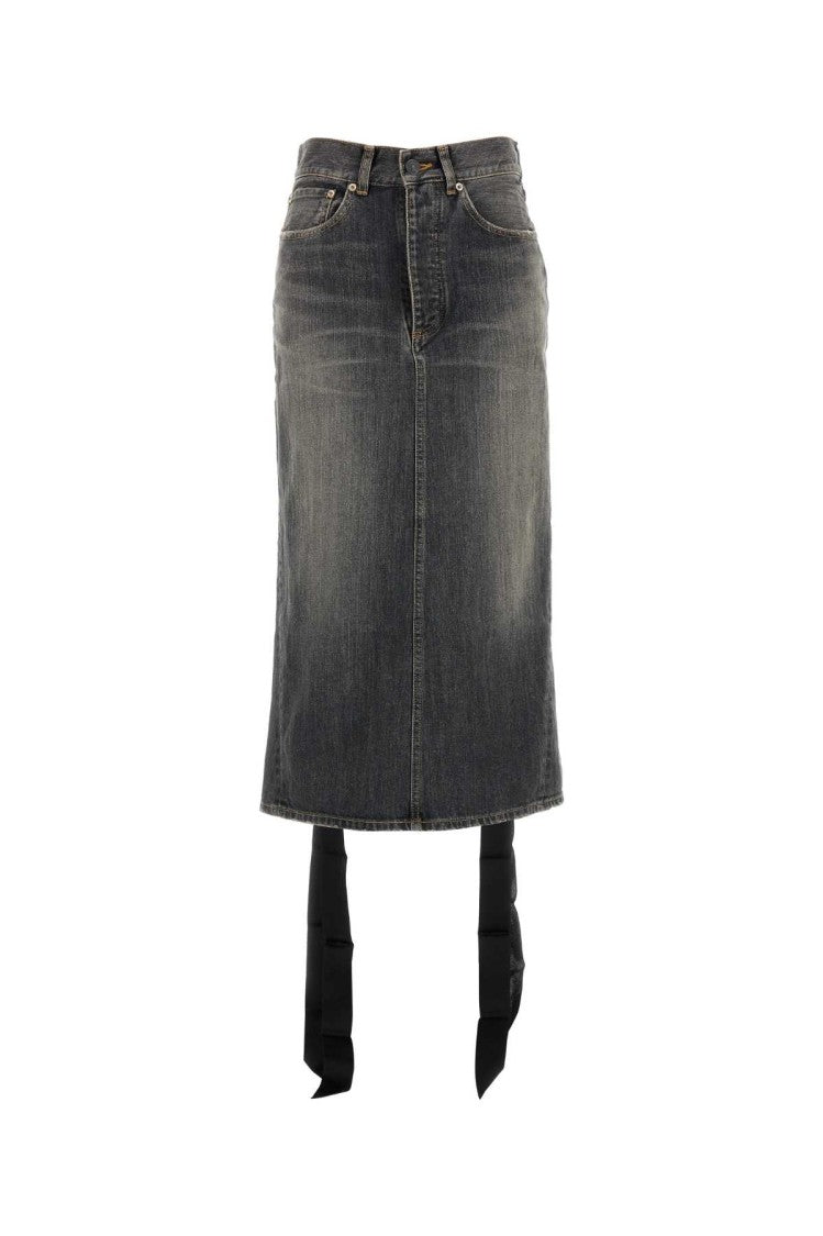 Balenciaga Black Denim Skirt