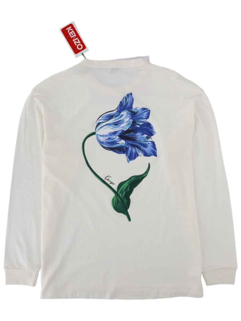 Kenzo Tulip Long-Sleeve Graphic Cotton T-Shirt