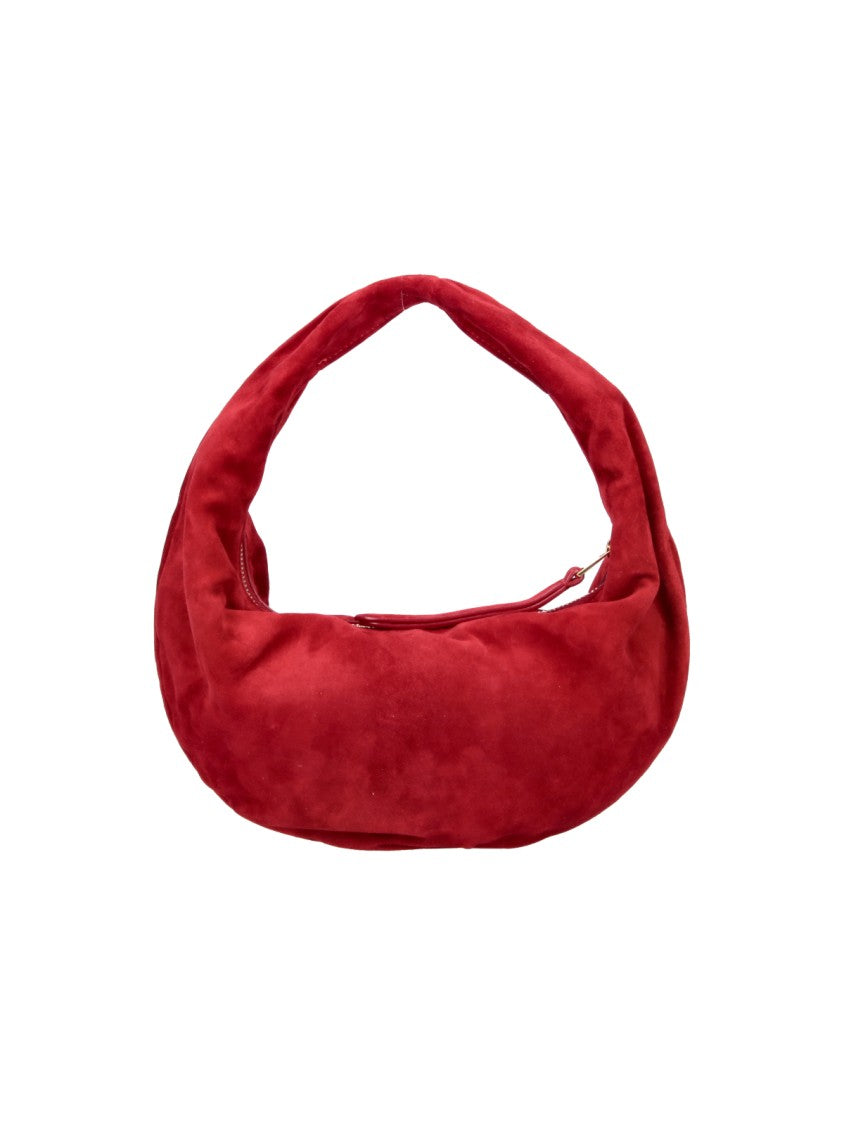 Khaite Red Calf Leather Mini Hobo Bag With Gold Logo Detail