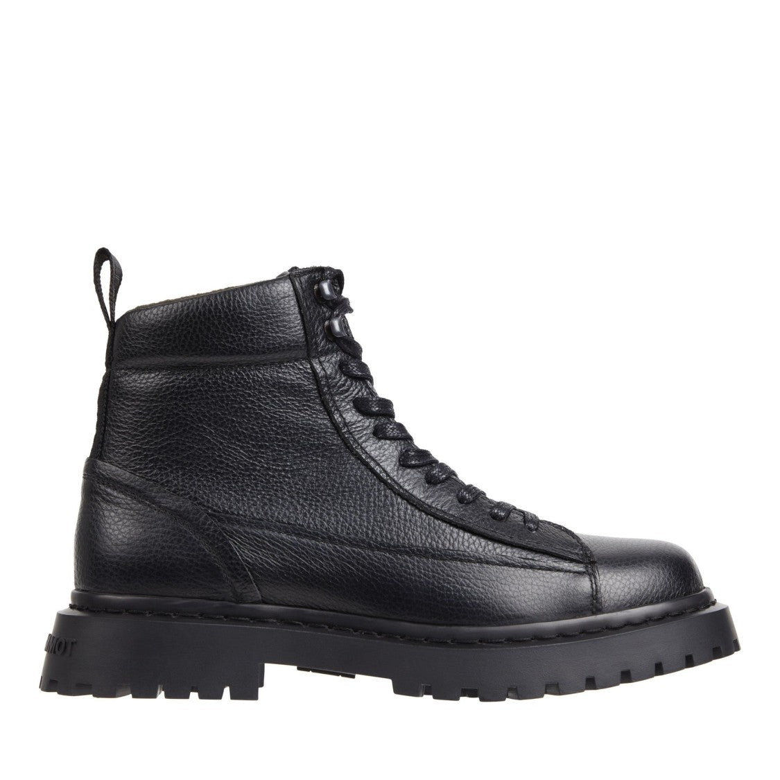 Tommy Jeans Black Rugged Padded Collar Leather Boots