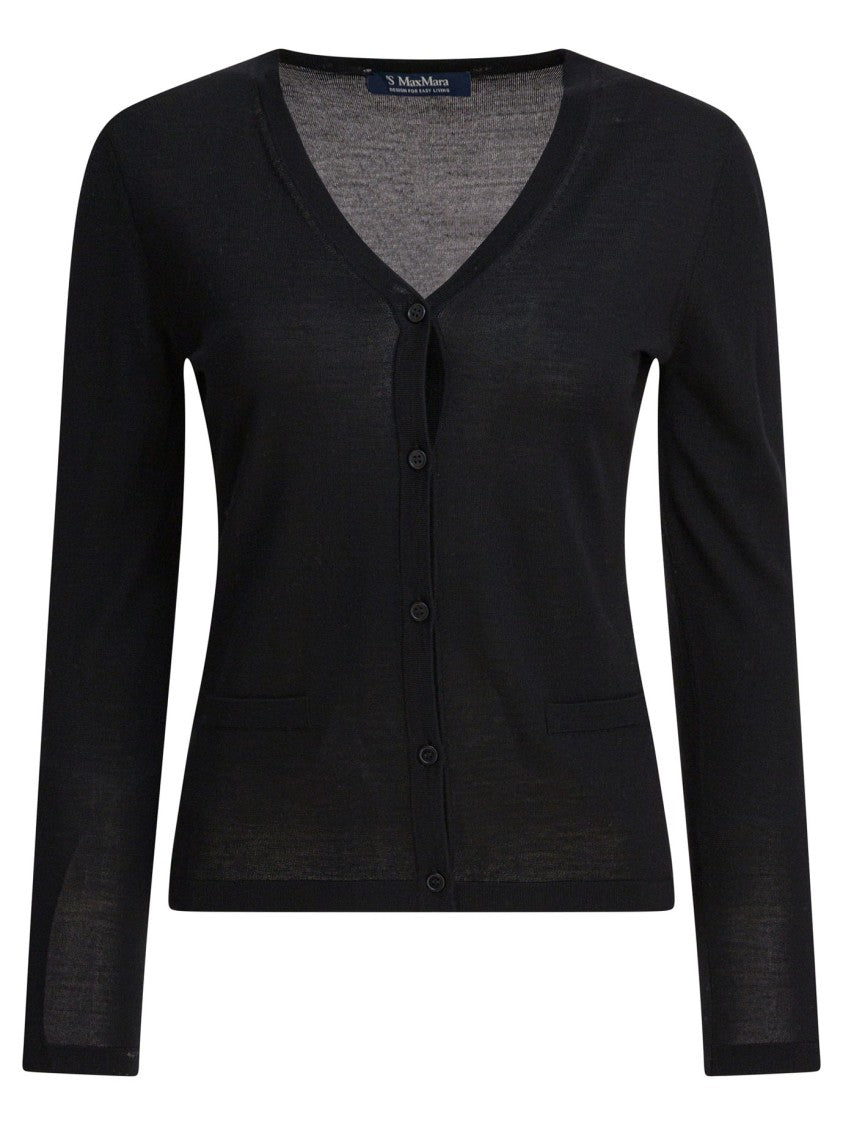 Max Mara Button-Up Wool Cardigan With V-Neckline