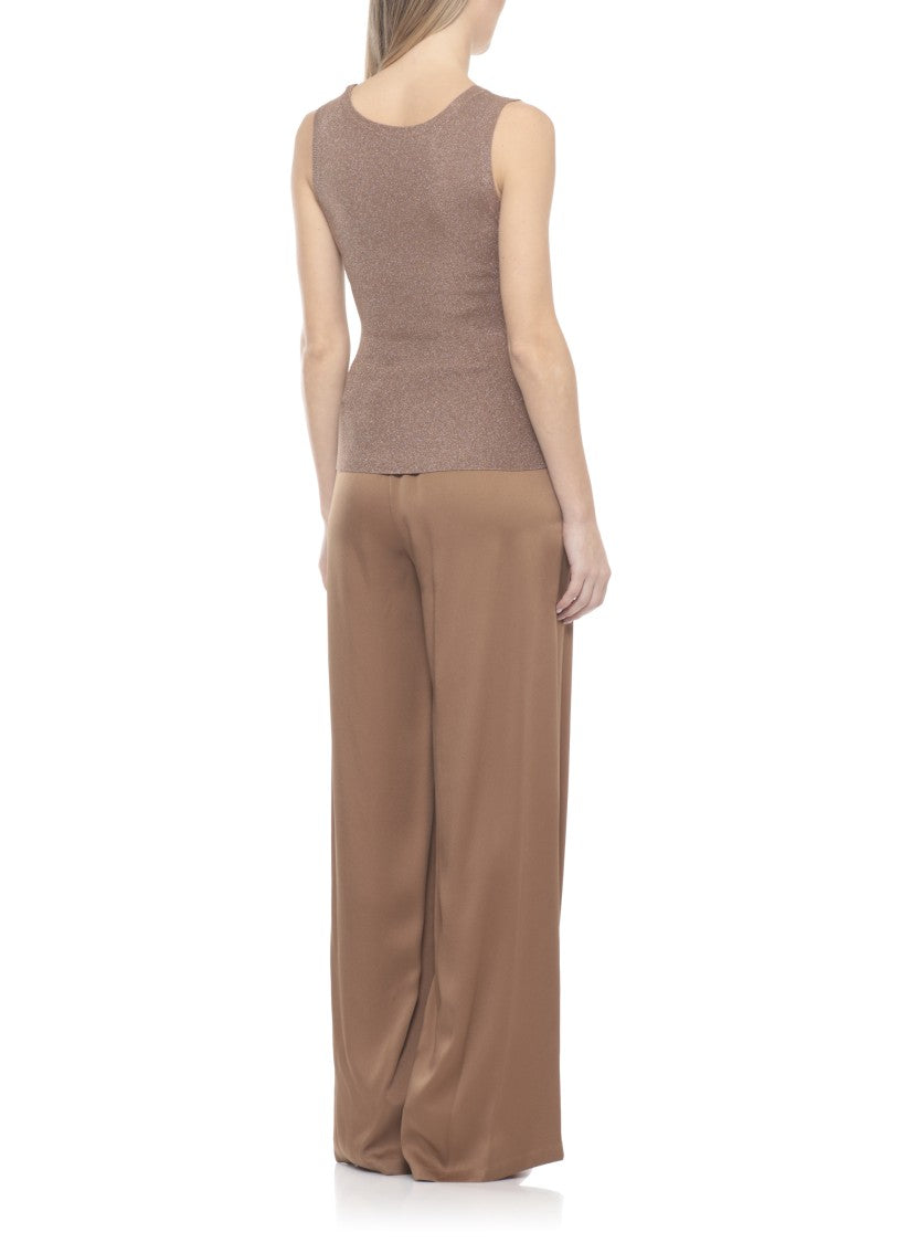 Fabiana Filippi Brown Lurex Viscose Tank Top