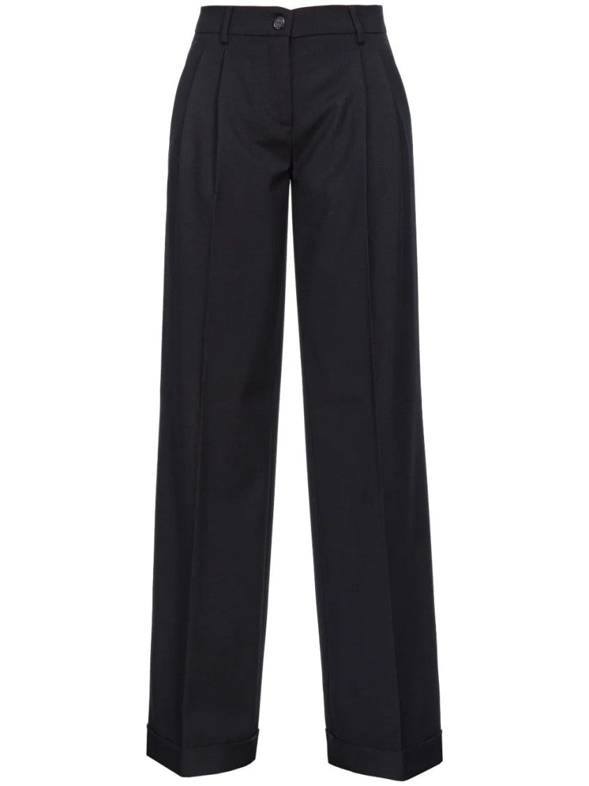 Pinko Wide-Leg Trousers With Pleated Front